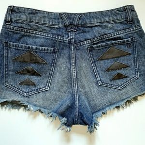 Volcom High Waisted Shorts w/Faux Leather Arrows